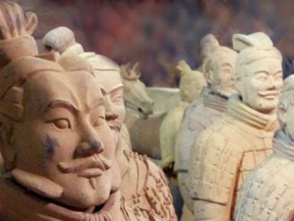Figuras de la exposici&oacute;n &#039;Terracotta Army-Los Guerreros de Xian&#039;.  