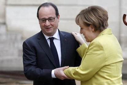François Hollande i Angela Merkel, aquest divendres a París.