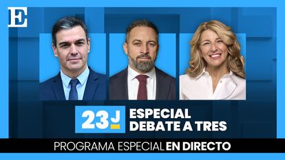 Vídeo en directo | El debate a tres de RTVE entre Sánchez, Abascal y Díaz