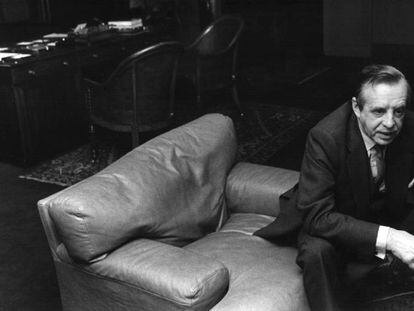 José Ángel Sánchez Asiáin, presidente del Banco de Bilbao, en una entrevista en 1987. RAÚL CANCIO