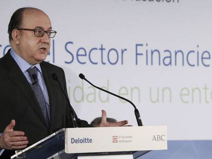 El presidente de la patronal bancaria AEB, José María Roldán, en el XXIII Encuentro del Sector Financiero.