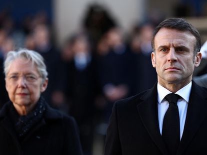 La primera ministra de Francia, Élisabeth Borne, que este lunes ha presentado su dimisión, junto al presidente, Emmanuel Macron, el pasado viernes en París.