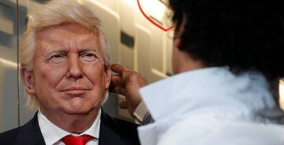 Un busto de cera del presidente electo Donald Trump