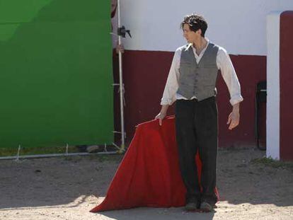 Adrien Brody, el pasado miércoles durante el rodaje en Salamanca de <i>Manolete.</i>