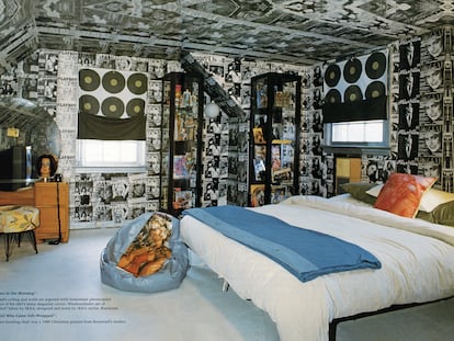 La habitación de Raymond Donahue, escaparatista de Ikea obsesionado con Farrah Fawcett, ocupó la portada del primer número de 'Nest'. |