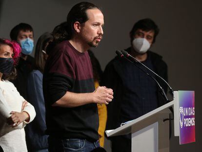 Pablo Iglesias, durante una rueda de prensa.