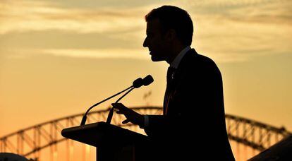 El presidente Emmanuel Macron esta semana en Sidney (Australia)