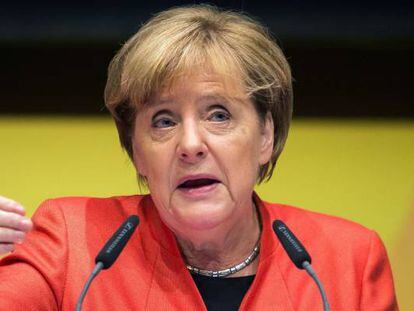 La canciller alemana, Angela Merkel, este sábado.