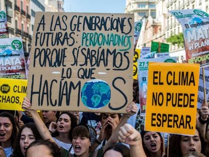 Manifestación contra el cambio climático en Madrid.