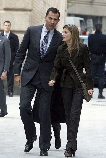 Los Príncipes de Asturias, don Felipe y doña Letizia, durante una reciente visita a Murcia.