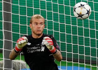 Karius, en la final de Champions