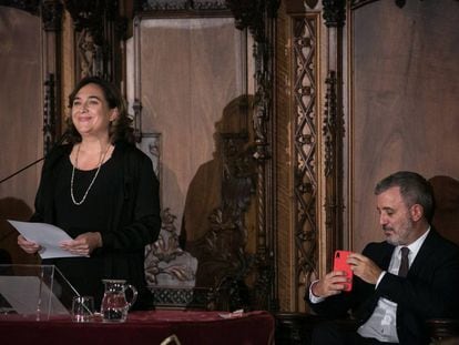 Ada Colau y Jaume Collboni en las fiestas de la Mercè.