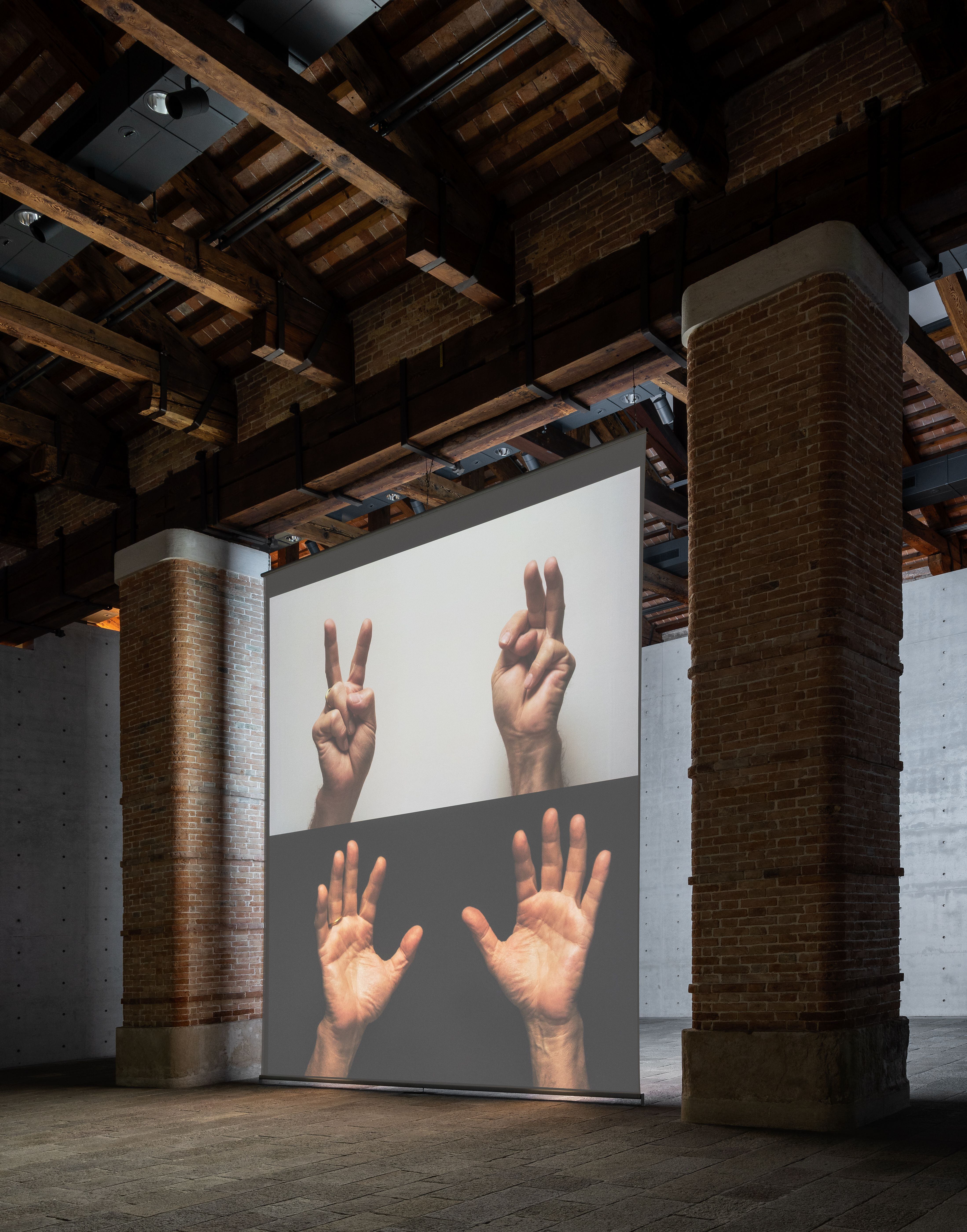'For Beginners (all the combinations of thumb and fingers)' (2010), de Bruce Nauman. M. CAPPELLETTI / PALAZZO GRASSI