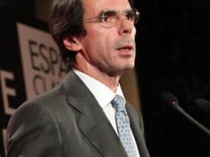 José María Aznar durante la presentación de un libro