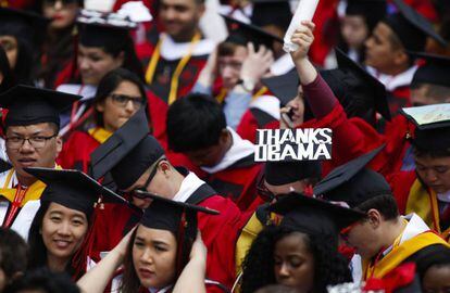 Obama defendi&oacute; su legado en un discurso a los estudiantes de Rutgers