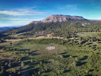 Vista aérea de Sad Hill (Silos, Burgos) en julio de 2016.