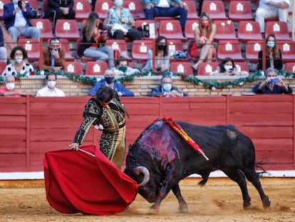 Morante de la Puebla, este lunes, en la plaza de toros de Córdoba.