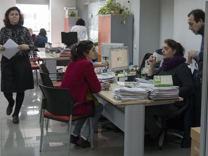 Una oficina del Servicio Andaluz de Empleo a finales de 2014