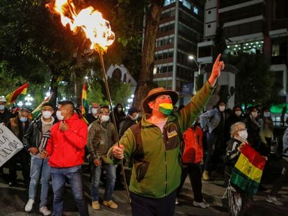 protesta contra el presidente de Bolivia Luis Arce