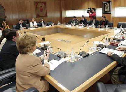 Vista general de la Junta de Portavoces extraordinaria celebrada hoy en la Asamblea de Madrid, a petición del PP.