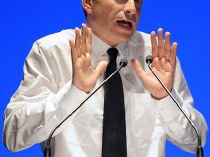 El presidente de la UMP, Jean-François Copé, en un mitin el pasado lunes.