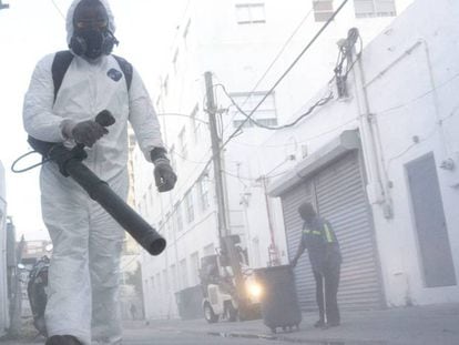 Fumigación el pasado agosto en Miami Beach, Florida, para controlar la propagación de mosquitos.