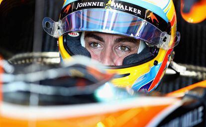 Fernando Alonso durante la clasificación.