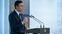 El presidente del Gobierno, Pedro Sánchez, durante una declaración institucional sobre la evolución de la pandemia en España, este viernes en Madrid.