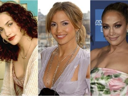 Jennifer Lopez, en 1994, 2003 y 2020.
