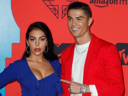 Cristiano Ronaldo y Georgina Rodríguez en la alfombra roja de los MTV EMA celebrados el 3 de noviembre en Sevilla.