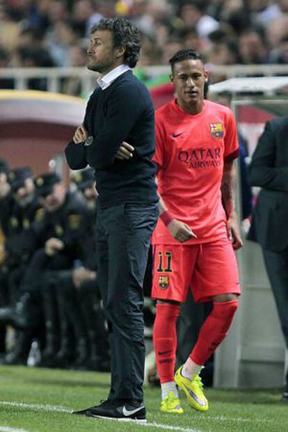 Neymar, tras ser sustituido.