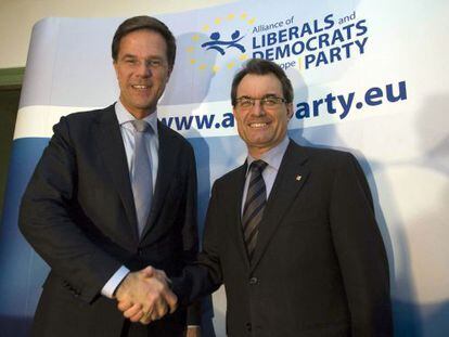 Artur Mas y el ministro holand&eacute;s, Mark Rutte.