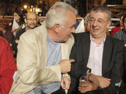 Ángel Pérez, Cayo Lara, Gregorio Gordo y Gaspar Llamazares, en el arranque de la campaña electoral de IU en las autonómicas y municipales de 2011.