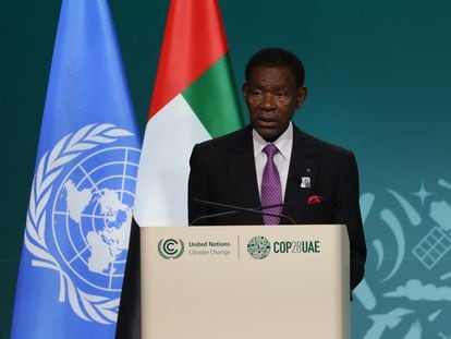 Teodoro Obiang Nguema, presidente de Guinea Ecuatorial, durante la pasada Cumbre del Clima en Dubái, el pasado mes de diciembre.