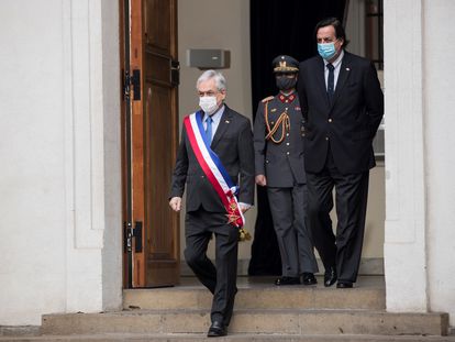 El presidente de Chile, Sebastián Piñera, en el palacio de La Moneda, este viernes.