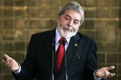 El presidente Lula, durante su comparecencia en Brasilia tras los comicios.