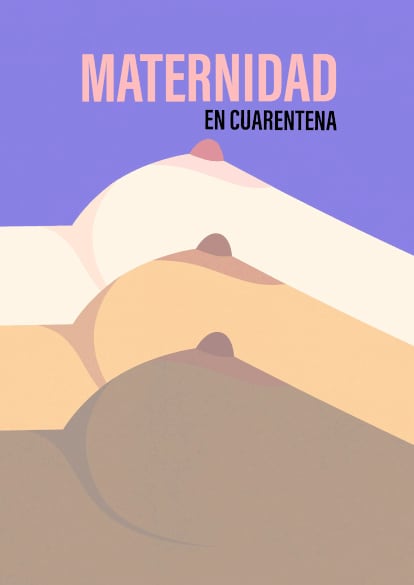 Cartel promocional de Maternidad en Cuarentena, obra cedida de la ilustradora Egle Plytnikaite (@egle.plytnikaite)