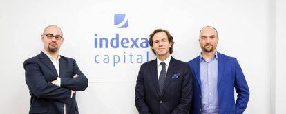 Los fundadores de Indexa, Unai Ansejo, Ramón Blanco y François Derbaix.