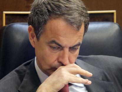 El presidente del Gobierno en el pleno del Congreso de los Diputados en la que anunció las duras medidas de recorte.