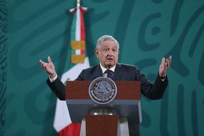 López Obrador en su conferencia mañanera de este jueves.