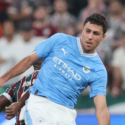 Jeddah (Saudi Arabia), 22/12/2023.- Manchester City's Rodrigo Hernandez Cascante in action during the FIFA Club World Cup 2023 final match between Manchester City and Fluminense FC in Jeddah, Saudi Arabia, 22 December 2023. (Mundial de Fútbol, Arabia Saudita) EFE/EPA/ALI HAIDER
