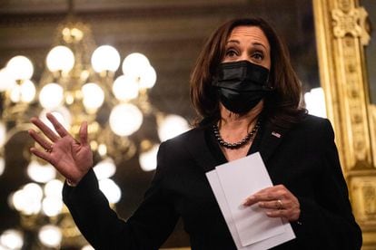 The Vice President of the United States, Kamala Harris, answered questions from journalists on December 10.