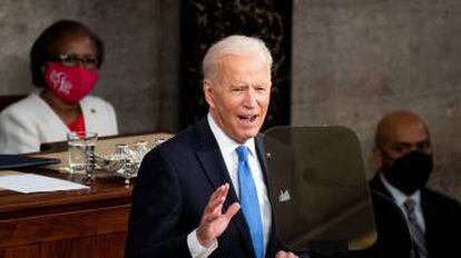 El presidente de EE UU, Joe Biden, en el Congreso, en Washington.