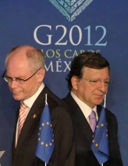 Van Rompuy y Barroso, ayer en la cumbre del G-20.