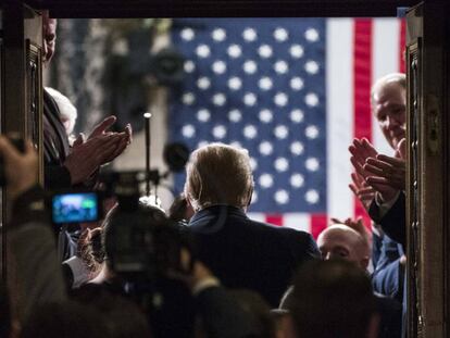 El presidente Donald Trump en la Cámara de Represenantes.