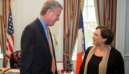 Ada Colau, alcaldessa de Barcelona, es reuneix amb l&#039;alcalde de Nova York, Bill de Blasio.