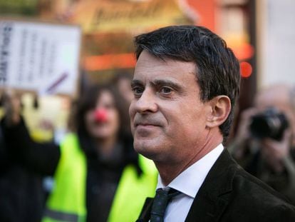 Manuel Valls, en un acto en la plaza Salvador Segui.