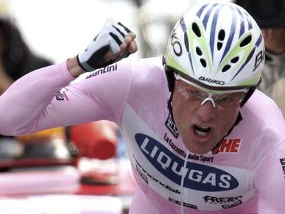 Di Luca,tras ganar el Giro de Italia de 2007.