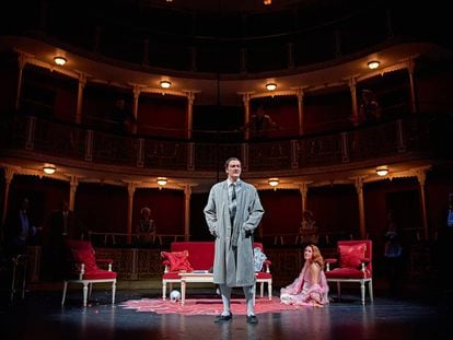 Un momento de un ensayo de &#039;Jardiel, un escritor de ida y vuelta&#039;, en el Teatro Mar&iacute;a Guerrero.