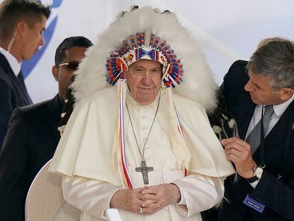El papa Francisco, durante su visita a Canadá.